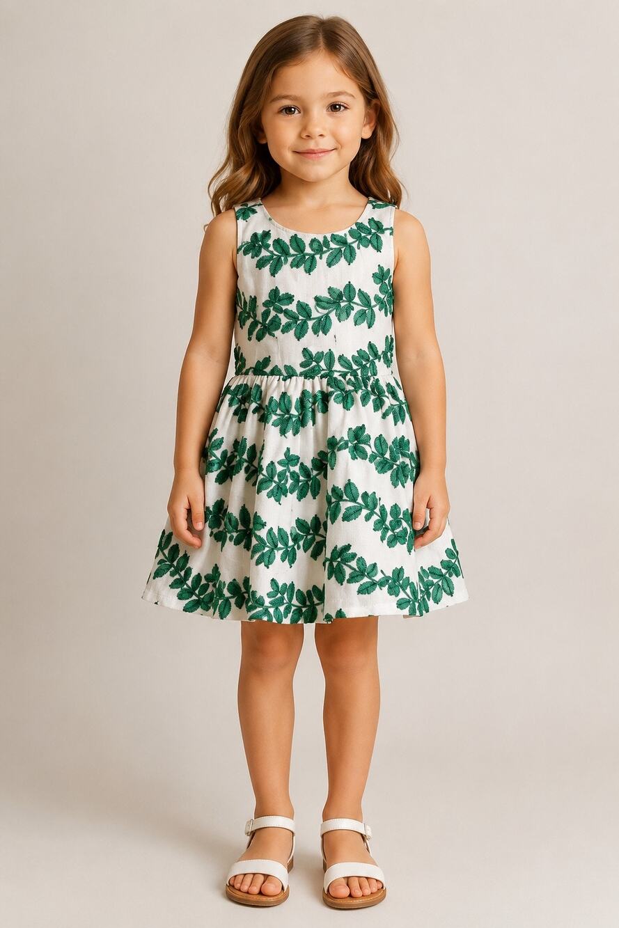 Janie and Jack Paradise Palms Embroidered Dress Size 4